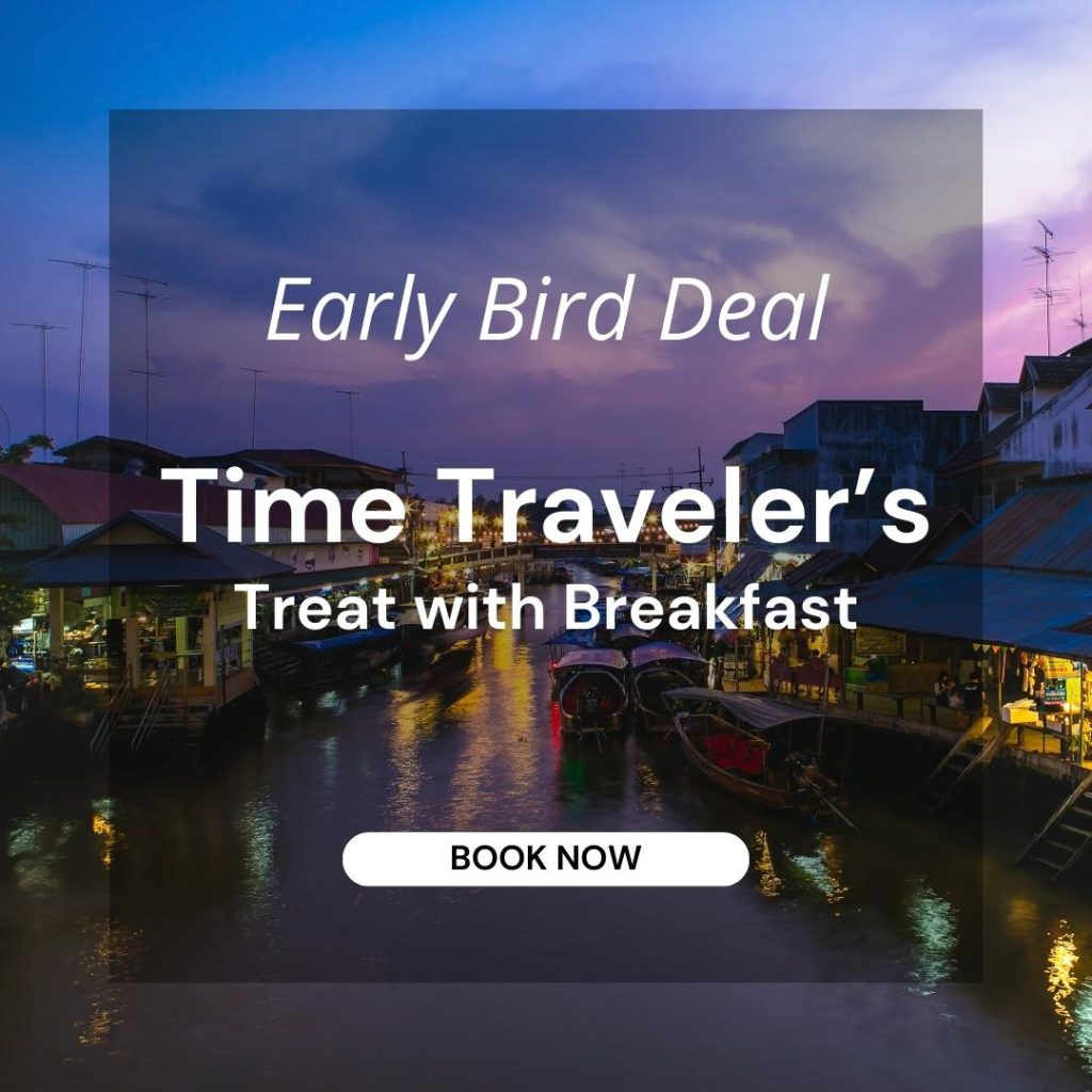 จองล่วงหน้าเพื่อรับส่วนลดที่มากขึ้นสูงสุด 10% กับโปรโมชั่นข้อเสนอ Time Traveler's Treat with Breakfast (Early Bird) ห้องพักพร้อมอาหารเช้า เมื่อทำการจองล่วงหน้าผ่านเว็บไซต์อย่างเป็นทางการของทางโรงแรม